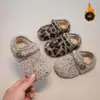 Sapatos Felpudos com Botões de Veludo para Crianças para Outono e Inverno, Sapatos de Algodão Versáteis Estilo Retrô Estilo Coreano para Meninos e Meninas, Sapatos Gorro Quentes