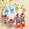 Tazas de Arte Hechas a Mano, Copas, Pendientes de Diseño Europeo y Americano Transfronterizos, Pendientes de Estilo Sencillo, Fresco, Dulce y Genial