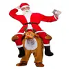 Pantalones de Disfraz Backman para Halloween y Navidad Pantalones de Backman Montando un Reno Papá Noel Caminando Disfraz Divertido de Muñeco de Nieve
