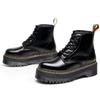 Botas Largas de Cuero Duro 1460 de Caña Alta Transfronterizas Estilo Británico Hechas a Mano con 6 Agujeros Suela Gruesa Botas de Piel de Vaca Abiertas con Perlas para Mujer