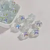 Cuentas de Estrella de Cinco Puntas Coloridas Galaxia Recubiertas de UV Acrílicas Cadena para Teléfono Móvil Colgante Collar Accesorios de Joyería Hechos a Mano con Cuentas para DIY