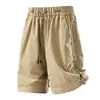 Pantalones Cortos Deportivos para Exteriores Marca de Moda Nuevos de Seda de Hielo de Cinco Puntos 2025 Convertibles Verano Crepúsculo Negro Caqui