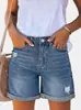 [Fábrica de Jeans Transfronteiriça] Customização em Pequenos Lotes de Shorts Jeans Estampados Europeus, Americanos e Latino-Americanos Transfronteiriços