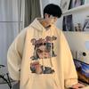 Moletom Oversize Marca Americana High Street Moda Masculina Primavera e Outono Japonês de Anime de Alta Qualidade Jaqueta com Capuz plus size