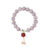 [Jiushi] Pulsera de mujer con cuentas de loto esmaltadas originales, estilo nacional, colgante con personalidad de león cinabrio, pulsera de esmalte púrpura