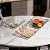 Venta directa de fábrica de nuevas bandejas transparentes de plástico para frutas, platos para frutas, bandejas para frutas secas, bandejas para dulces y bocadillos, bandejas de almacenamiento para sala de estar en stock