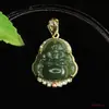 Colgante de Buda de Jade Hetian Natural Aiyu Collar de Buda Maitreya de Jade Agua Clara para Mujeres Venta al por Mayor Dropshipping S4073119