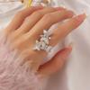 Zircon Borboleta Abertura Sem Cor Desbotamento Anel Mulheres Ins Estilo Frio Elegante Elegante Anel de Dedo Indicador Jóias Distintivas para Mulheres