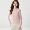 Suéter 100% Cachemir Puro para Mujer Primera Línea Listo para Usar Cuello Redondo Dobladillo Enrollado Capa Interior Corte Ajustado Favorecedor Elegante Capa Base Tejido