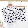 Pijamas de Verano de Manga Corta Seleccionados Cuidadosamente para Niños y Niñas, Ropa de Aire Acondicionado para Bebés, Conjuntos Delgados de Algodón y Seda, Ropa de Casa de Algodón y Seda
