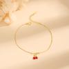 Pulsera de Cereza Roja de Alta Gama Japonesa y Coreana para Mujer Plata de Ley S925 Diseño Nicho Joyería de Cuentas de Bola Suministro en Vivo de Douyin