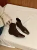 Botas femininas retrô estilo francês, bico quadrado, salto grosso, cano justo elástico, novas botas Martin de camurça com retalhos, zíper curto para outono e inverno.