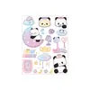 Pegatinas infantiles de dibujos animados, lindo panda, pegatinas impermeables para estudiantes de primaria, decoración de diario DIY, material de patrones, pegatinas para vasos de agua
