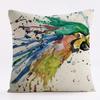 Exclusivo transfronterizo para nueva funda de almohada de flores y pájaros en acuarela estilo Ins, impresión digital, cojín para respaldo de silla, suministro directo de fábrica