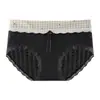 Ropa interior para mujer de estilo británico retro, versátil, de color contrastante, cintura media, alta elasticidad, no elástica, transpirable, antibacteriana, con entrepierna extendida, bragas