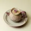 Tetera de Hada Zorro de Nueve Colas Pintada a Mano con Rojo Fuego Pino Bajo Esmalte, Tetera Pastel, Juego de Té Kung Fu, Tetera de Cerámica