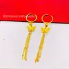 Live Supply Brincos de Borboleta Banhados a Ouro para Casamento Feminino Moda Estilo Étnico Brincos de Borboleta com Franja Retrô Atacado