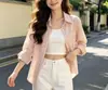 2026 Nova Camisa Amarela Listrada Suave para Mulheres Primavera Verão Solta Casual Versátil Emagrecedora Camisa Externa