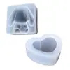Moldes de resina: Moldes de Cabeça de Lobo, Leão, Orangotango, Bebê Dormindo em Forma de Coração, Coelho de Orelhas Caídas - Moldes de Silicone de Alto Brilho