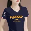 Camiseta básica de cuello en V para mujer de talla grande, camiseta de manga corta, top de manga corta para mujer, excedente de comercio exterior transfronterizo, marca