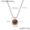 Venta Caliente Transfronteriza Nicho Retro Geométrico Ojo de Tigre Colgante Joyería Personalidad Temperamento Sentido del Diseño Acero de Titanio Joyería Traje