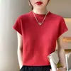 Suéter de Punto de Manga Corta Transfronterizo para Mujer, Corte Holgado, Nuevo Estilo Otoño, Camiseta Básica de Cuello Medio Alto, Camiseta de Talla Grande, Ropa para Mujer 2