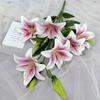 Nova Flor Artificial Lírio de 6 Cabeças Série Casamento Arranjo de Flores para Salão de Casamento Decoração Floral Flor Artificial Venda Direta da Fábrica Atacado