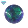 Huagang Gem Round Flat Bottom Green OPAL Imitação OPAL Esmeralda Pedra Nua Sintético OP13
