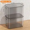 Caixa de Armazenamento Transparente, Grande Capacidade, Caixa Plástica para Roupas de Guarda-Roupa Doméstico, Armazenamento e Organização de Baú de Brinquedos, Dobrável