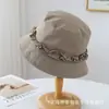 Sombrero de Pescador a Cuadros Estilo Coreano con Adorno de Encaje para Mujer, Dulce y Versátil para Primavera y Verano, Hace que la Cara Parezca Más Pequeña, Sombrero de Cubo Protector Solar, Sombrero de Cubo para un Look Sin Maquillaje