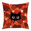Día de San Valentín Gato Lindo Estampado de Letras Digitales Felpa Corta Decoración del Hogar Sala de Estar Funda de Cojín para Sofá Venta al por Mayor