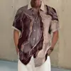 Camisa Hawaiana Estampada con Degradado de Color Primavera y Verano para Hombre Vacaciones Playa Comercio Transfronterizo Fabricante Camisa de Manga Corta de Verano