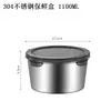 Acero Inoxidable 304 Redondo Lonchera Juego de Cuatro Piezas Sellado Caja de Almacenamiento para Refrigerador Estilo Camping Caja de Picnic Recipiente para Mantener Fresco
