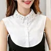 Gola alta falsa de renda feminina branca gola de camisa decoração de gola falsa versátil estilo colete sem mangas gola falsa de verão