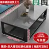 Mesa de Centro Sala de Estar Hogar Imitación Mármol Vidrio Templado 2025 Nuevo Balcón Apartamento Pequeño Rectangular Mesa de Té Mesa de Té