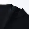 Suéter de cachemira para hombre con cuello semialto de doble capa, lujo ligero y cálido, nuevo tejido de punto para hombre otoño e invierno 2026, suéter de punto holgado para negocios