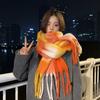 Bufanda Cuadros Gradiente Maillard para Mujer Invierno Alto Nivel Gruesa Cálida para el Cuello Nueva de Cachemira Corea del Sur Chal