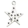 Acessórios de Joias de Liga de Zinco Vintage Estrela Oca Estrela de Cinco Pontas Meteoro Lua Colar Brinco Pingente Charme DIY