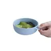 Juego de vajilla para niños de paja de trigo, tazón de arroz degradable, tazón y cuchara con mango pequeño, regalo, venta al por mayor