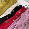 Outono 2024 Novo Cardigan de malha com decote em V Casaco de suéter fino feminino com decote em V