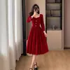 Nuevo Vestido Largo Elegante Retro de Otoño para Niña, Mini Vestido de Lentejuelas de Lujo Ligero de Alta Gama para Mujer