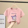 Camiseta de Verano para Niñas de Algodón 100% Puro, Manga Corta, Estilo Verano 2026, Nueva y Elegante, Dibujos Animados, Ropa Infantil, Manga Media, Camiseta para Niños, Ropa de Verano