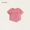 Colección de Camisetas para Niñas para VeranoCamiseta de Manga Corta con Cuello de Muñeca, Top de Bebé Dulce Estilo Coreano con Estampado Lindo para Niños