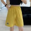 Shorts de Dachshund Bordados de Dopamina para Mujer, Verano Sueltos Deportivos Adelgazantes Seersucker Casual de Pierna Ancha