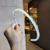 Diadema de cristal estilo coreano con diamantes de imitación para verano, sencilla, colorida, con aro de acero y borde fino, para presionar el cabello, tipo cueva para el cabello, mechones para el cabello