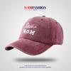 Boné de Baseball Vintage Lavado com Estampa Antiga de Futebol e Letras Estilo Coreano Versátil Macio Top Chapéu de Bico de Pato Verão Masculino