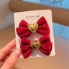 Nueva horquilla para el pelo con lazo de terciopelo para niña, horquilla retro con forma de amor, tocado de cuerda para el pelo