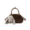 2026 Nuevo Bolso de Peluche Piel Sintética de Visón Versátil Moda Bolso de Mano Estilo Coreano Chic Puede Ser Bolso de Hombro Único Bolso Cruzado