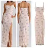 Venta al por mayor de ropa de mujer transfronteriza 2026 Estilo francés elegante ajustado sexy abertura floral de malla bodycon vestido lencero