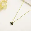 Collar de Trébol de Cuatro Hojas de Doble Cara de Venta Caliente Europea y Americana 15 mm Cadena para Clavícula de Lujo Ligero de Nicho para Mujer Joyería para Mujer Regalo